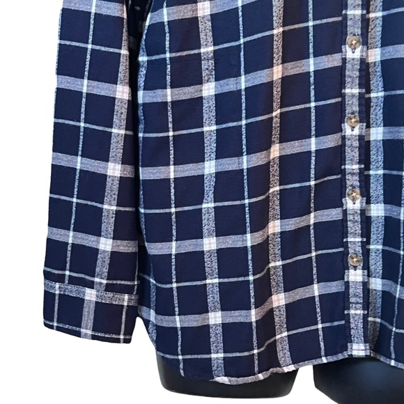Women’s Abercrombie & Fitch Boyfriend Flannel ~ Blue/Whote Plaid ~ Size Women's - Picture 7 of 9